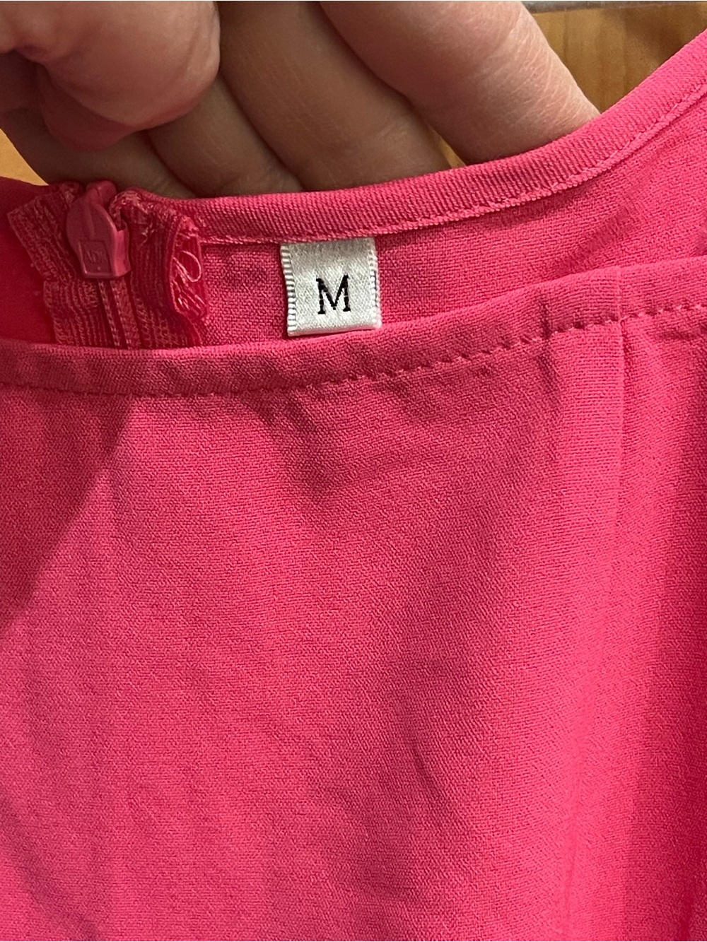 Women's Hot Pink Puff-Sleeve Wrap Dress - Picture 5 of 5